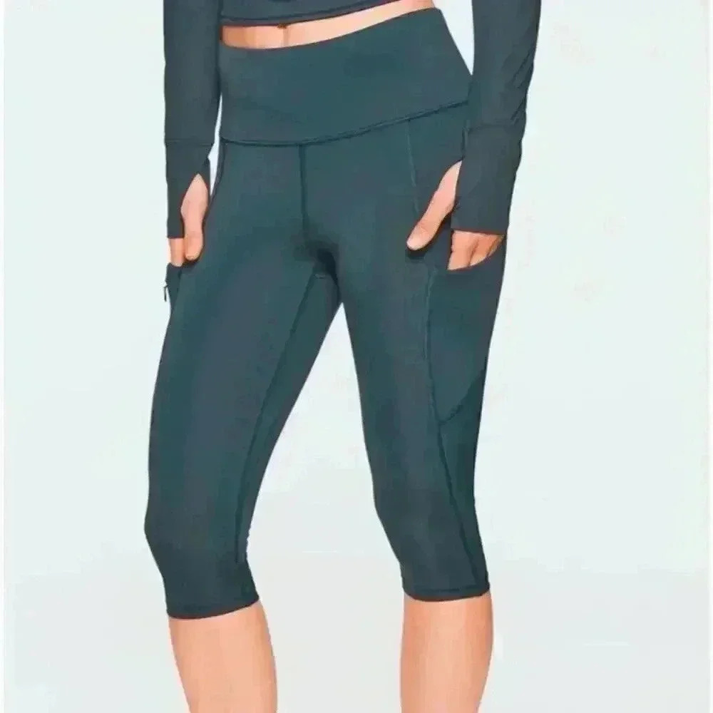Athleta All In Crop Legging Deep Teal Size XS